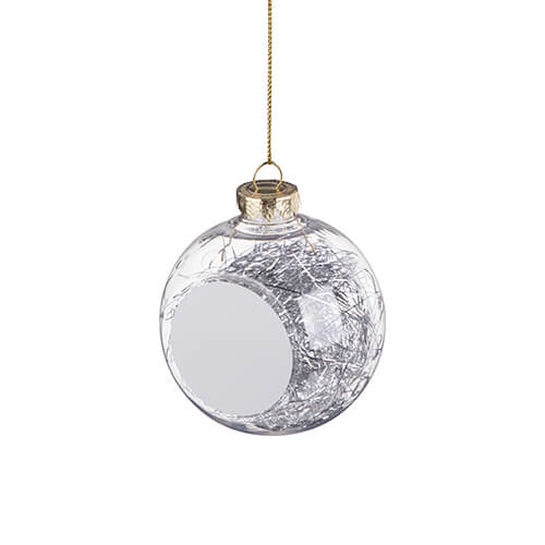 Sublimatie Kerstbal Transparant met Zilver