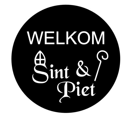 Grote Raamsticker Sint en Piet 60cm