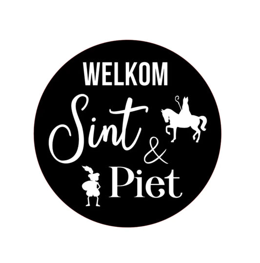 Grote Raamsticker Sint en Piet 55 cm