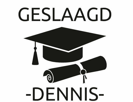 Raamsticker geslaagd